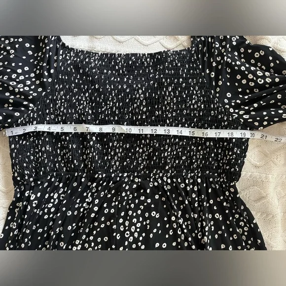 White Birch Black with Small white Dot Pattern Stretch midi length Size 3X - Picture 7 of 16